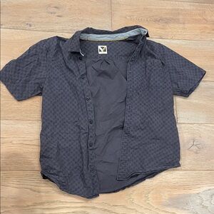 Men's Navy Patterned Short Sleeve Shirt